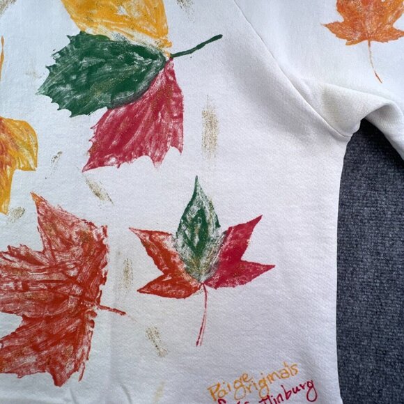 VTG Screen Stars Sweater Sweatshirt XL 90s Womens USA Made Floral Glitter - Picture 3 of 10